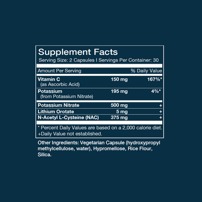 Image of the supplement facts panel for Mood by Regenerate WholeBody